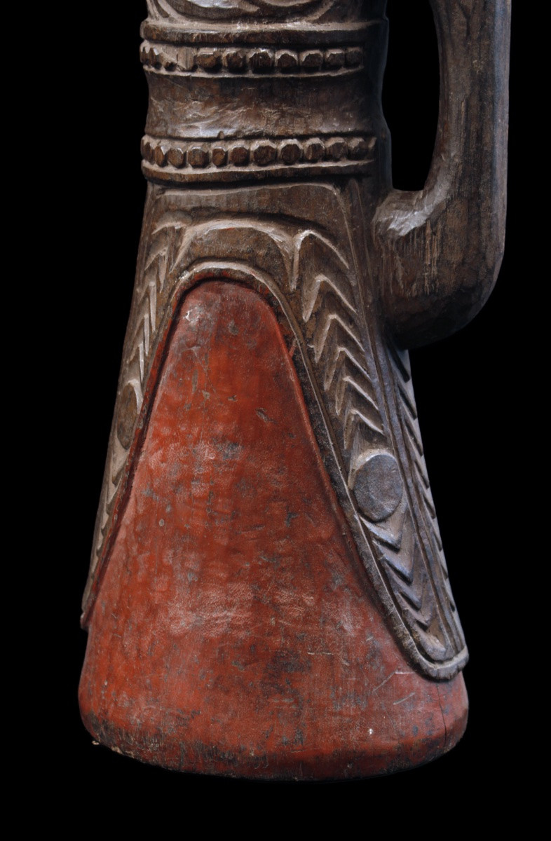 Hand Drum, Traditional Instrument, Oceanic Art, Tribal Art, Oceania, 48 Cm-photo-4