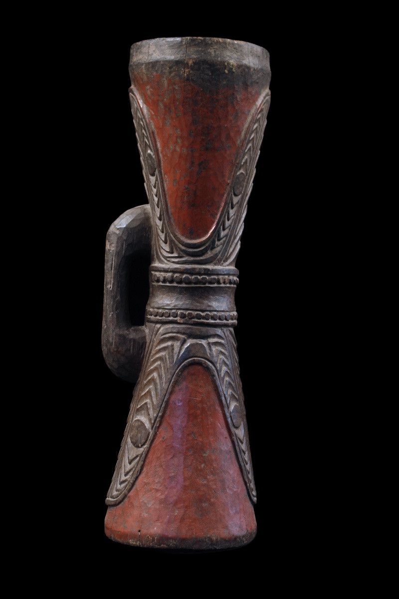 Hand Drum, Traditional Instrument, Oceanic Art, Tribal Art, Oceania, 48 Cm-photo-2