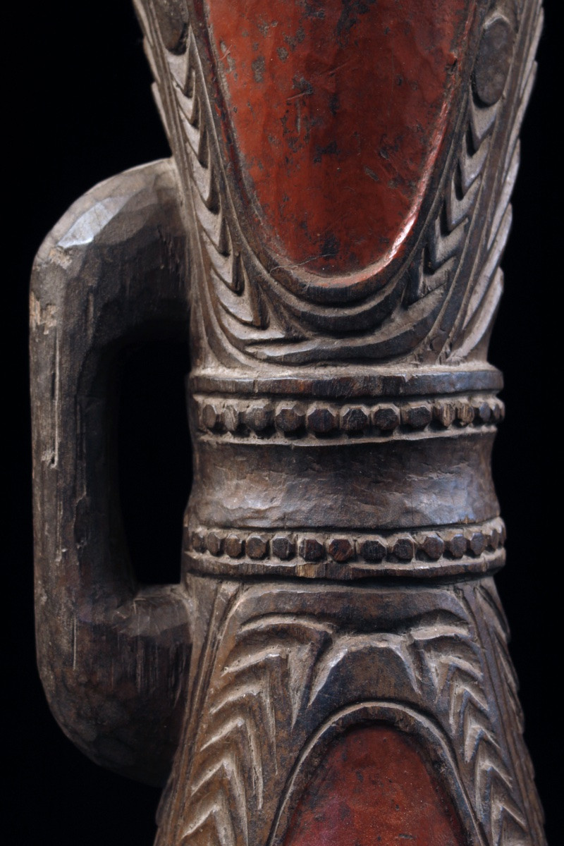 Hand Drum, Traditional Instrument, Oceanic Art, Tribal Art, Oceania, 48 Cm-photo-3