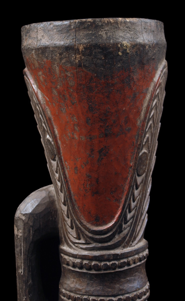 Hand Drum, Traditional Instrument, Oceanic Art, Tribal Art, Oceania, 48 Cm-photo-4