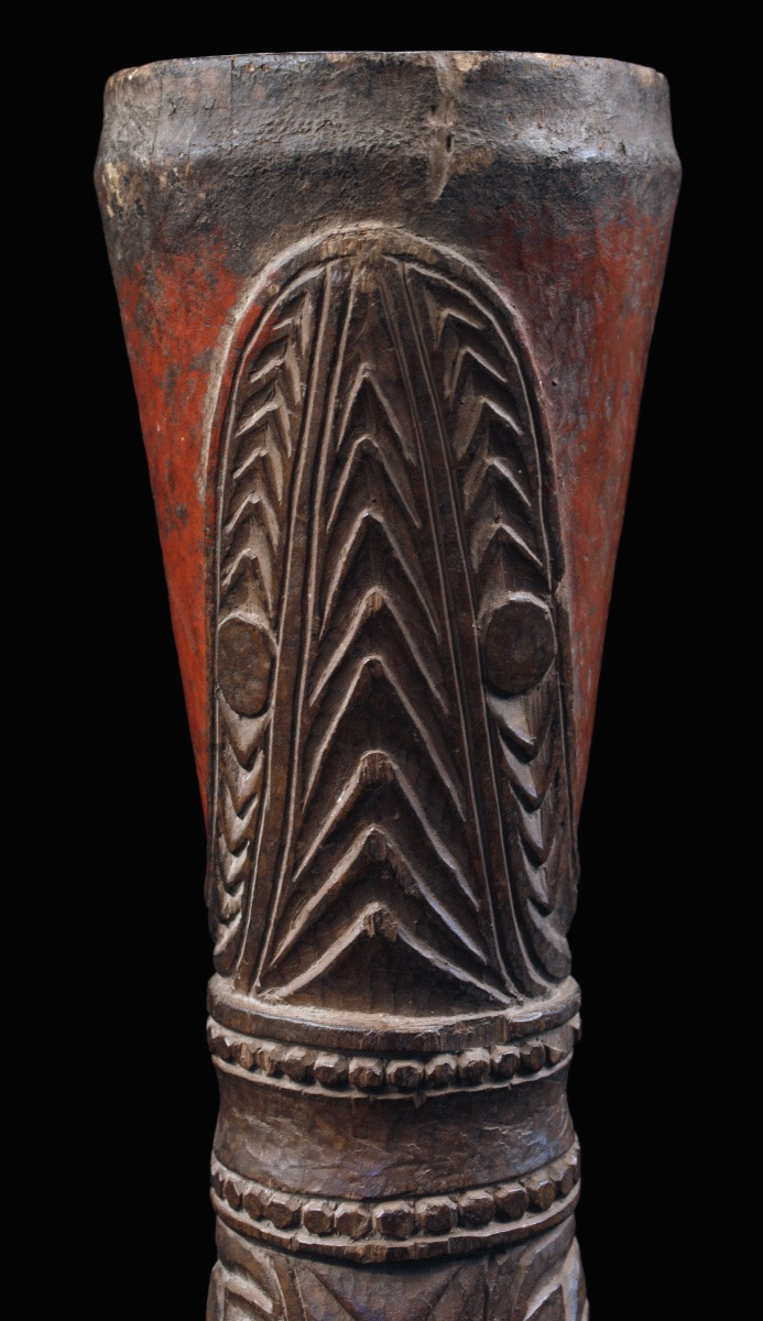 Hand Drum, Traditional Instrument, Oceanic Art, Tribal Art, Oceania, 48 Cm-photo-7