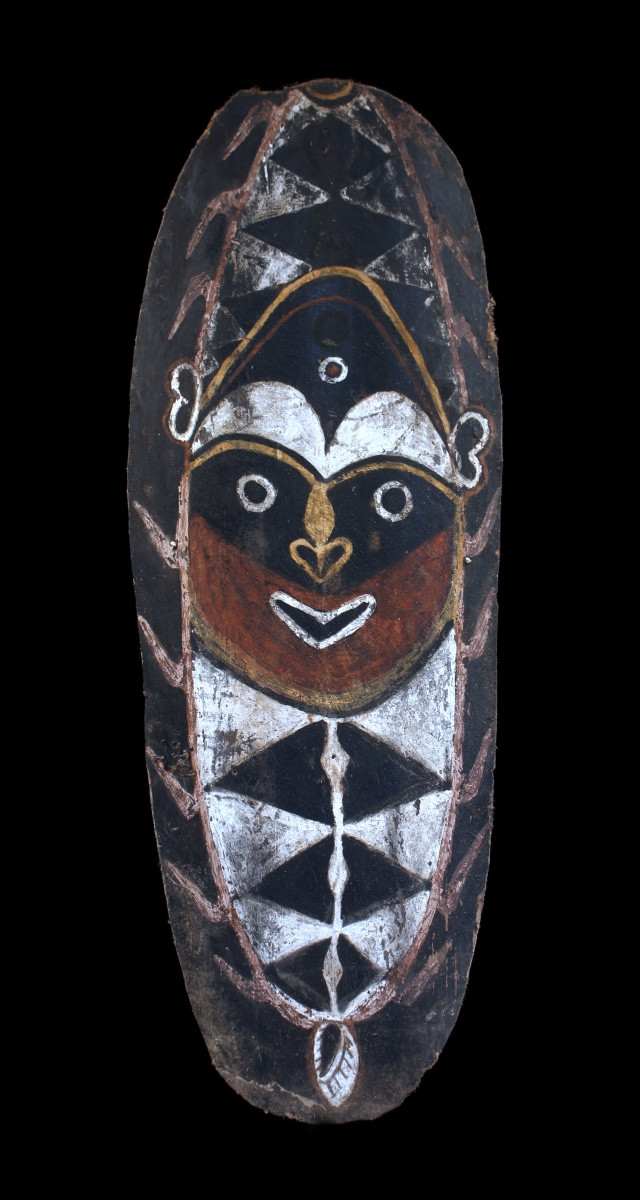 Ecorce Peinte, Art Premier, Art Océanien, Art Tribal, peinture sur écorce, 94 cm