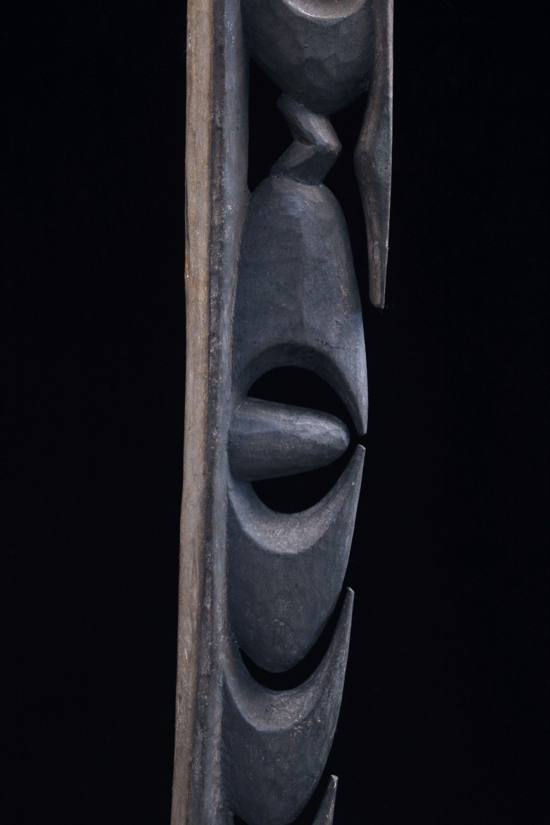 Yipwon Cult Figure, Tribal Art, Oceanic Art, Oceania, Wooden Sculpture, 136 Cm-photo-3