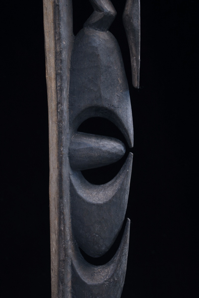 Yipwon Cult Figure, Tribal Art, Oceanic Art, Oceania, Wooden Sculpture, 136 Cm-photo-1