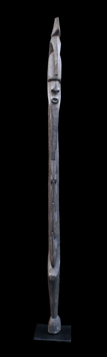 Yipwon Cult Figure, Tribal Art, Oceanic Art, Oceania, Wooden Sculpture, 136 Cm-photo-2