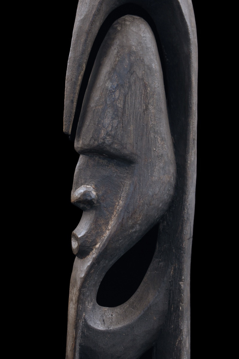 Yipwon Cult Figure, Tribal Art, Oceanic Art, Oceania, Wooden Sculpture, 136 Cm-photo-5