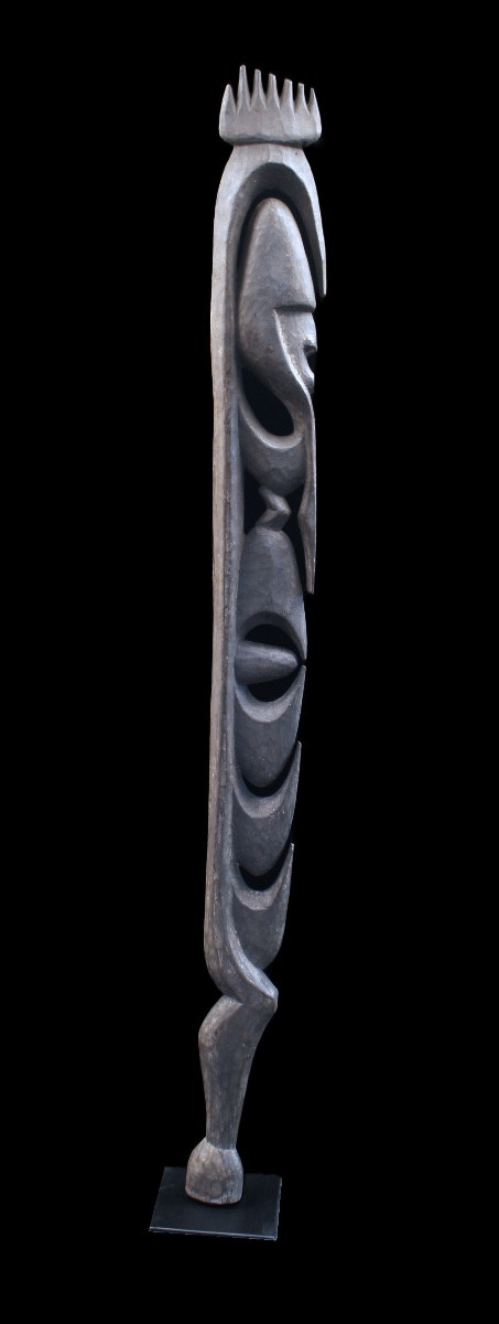 Yipwon Cult Figure, Tribal Art, Oceanic Art, Oceania, Wooden Sculpture, 136 Cm