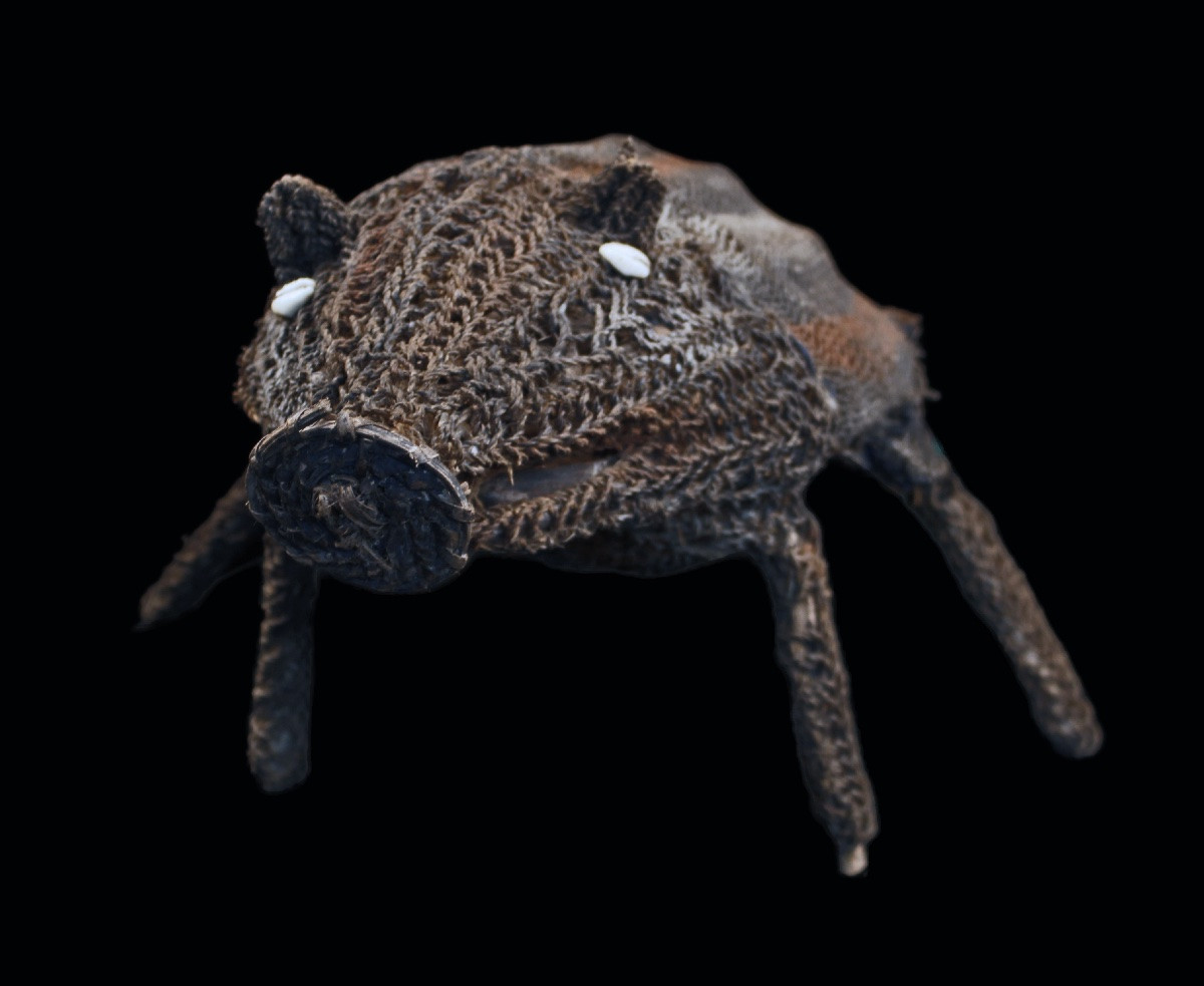 Amulette cochon, Figure De Culte tressée, Art Tribal, Papouasie Nouvelle Guinée, Océanie, 63 cm-photo-8