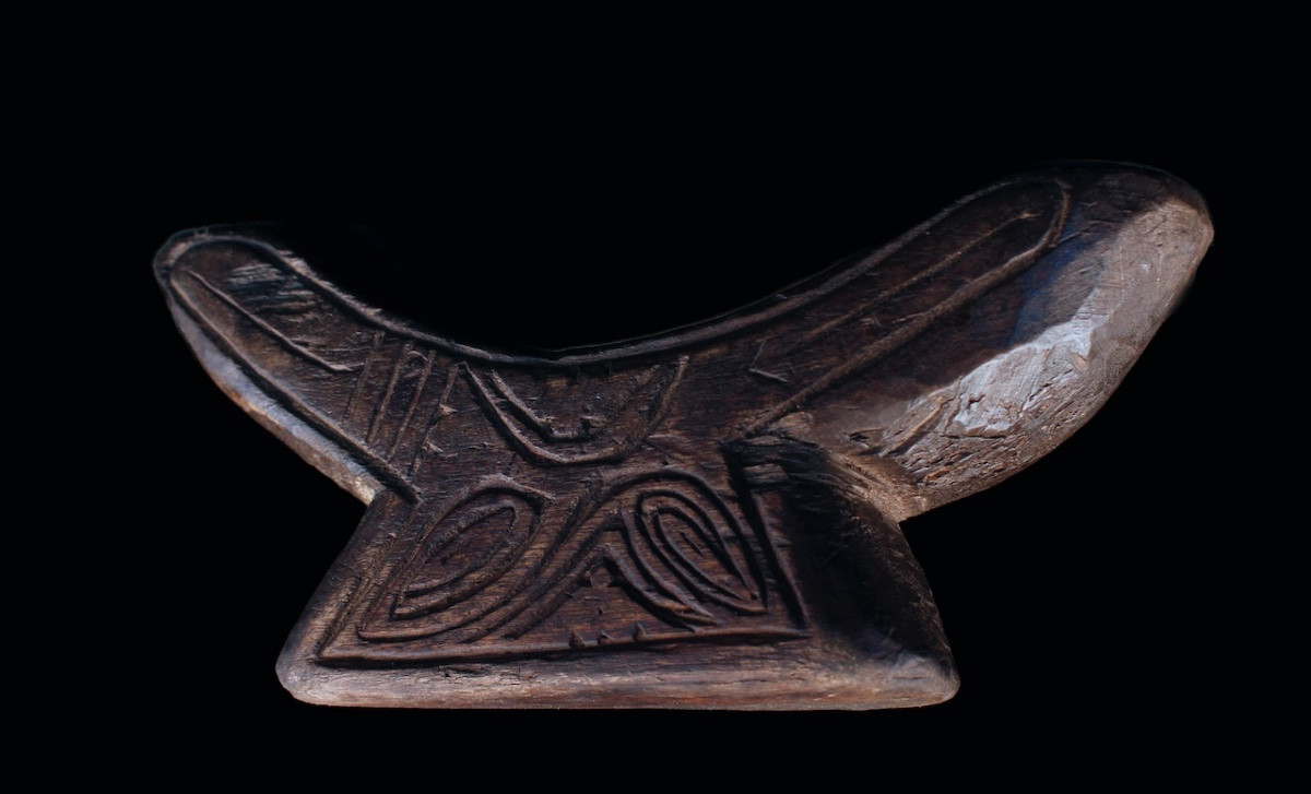 Repose Tête, Art Océanien, Art Tribal, Océanie, Objet Usuel, Art Traditionnel, Sculpture, 21 cm-photo-1