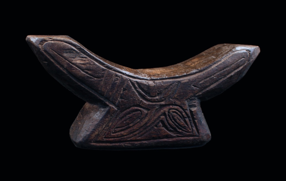 Repose Tête, Art Océanien, Art Tribal, Océanie, Objet Usuel, Art Traditionnel, Sculpture, 21 cm-photo-3