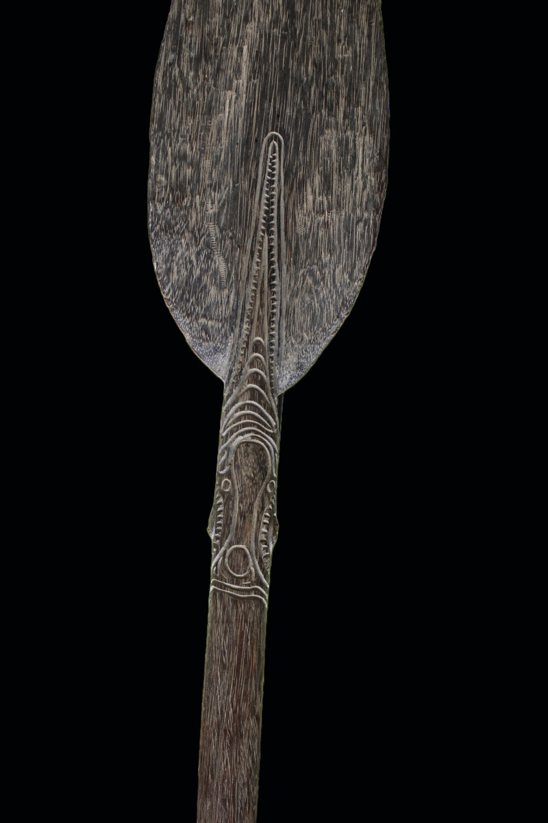 Grande pagaie du fleuve Sépik, Papouasie Nouvelle Guinée, Art Océanien, Art Tribal, 259 cm-photo-3