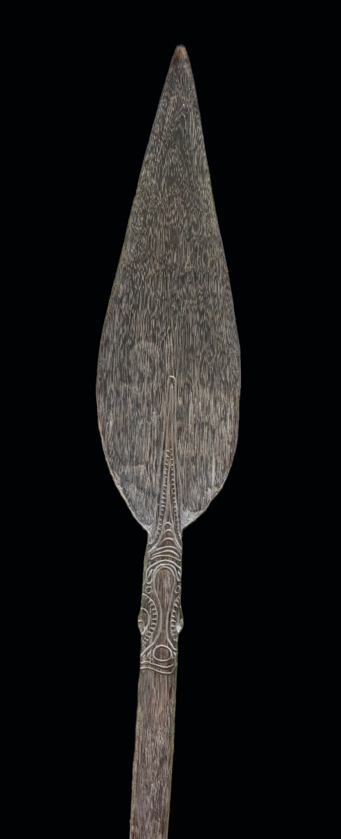 Grande pagaie du fleuve Sépik, Papouasie Nouvelle Guinée, Art Océanien, Art Tribal, 259 cm-photo-1