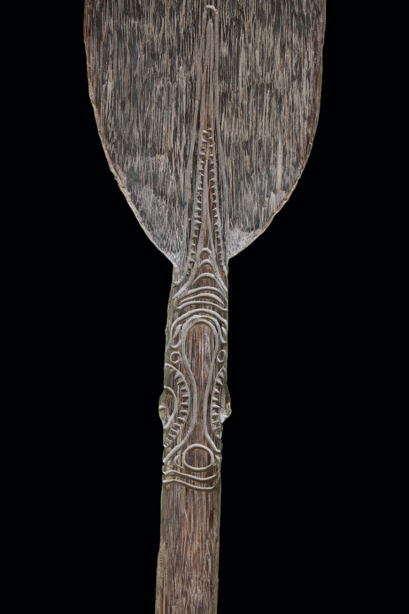 Grande pagaie du fleuve Sépik, Papouasie Nouvelle Guinée, Art Océanien, Art Tribal, 259 cm-photo-2