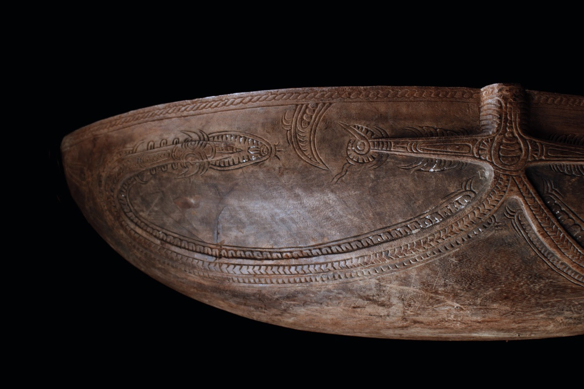 Très grand bol Siassi, Art Océanien, Art Tribal, Papouasie Nouvelle Guinée, 111 x 53 cm-photo-3