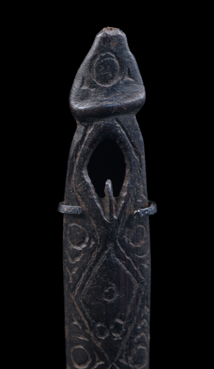 Rhombe, instrument traditionnel, Océanie, art océanien, art tribal, art du pacifique, 29 cm-photo-2