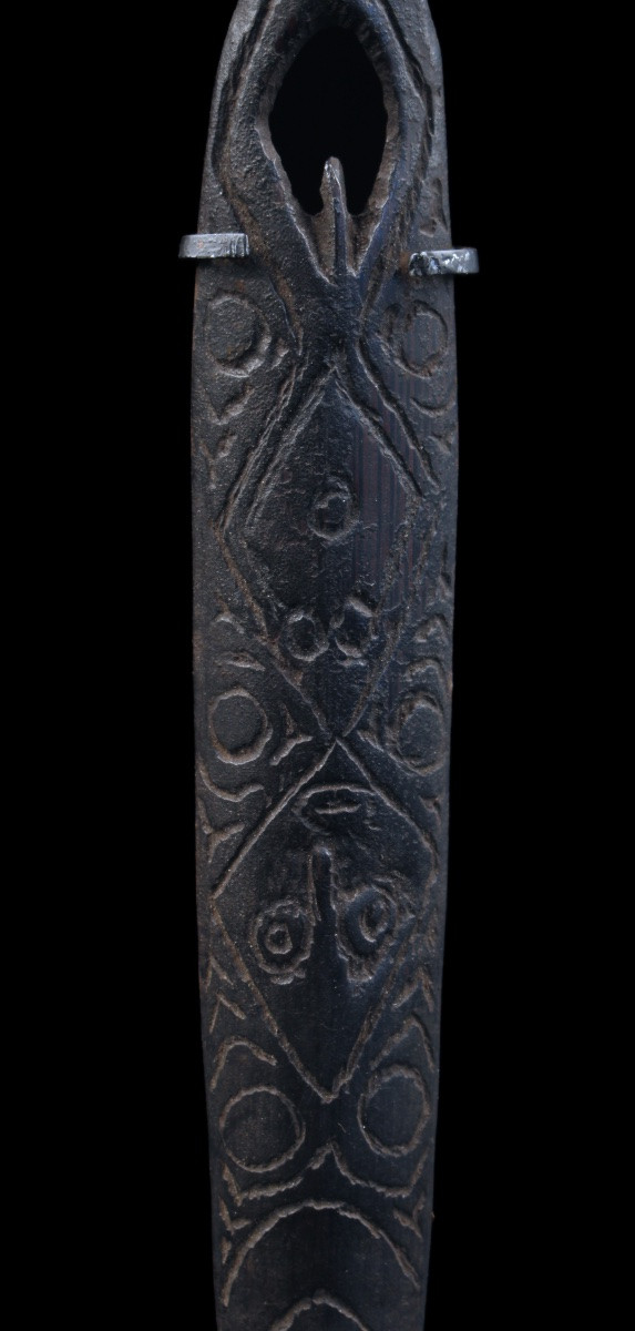 Rhombe, instrument traditionnel, Océanie, art océanien, art tribal, art du pacifique, 29 cm-photo-3