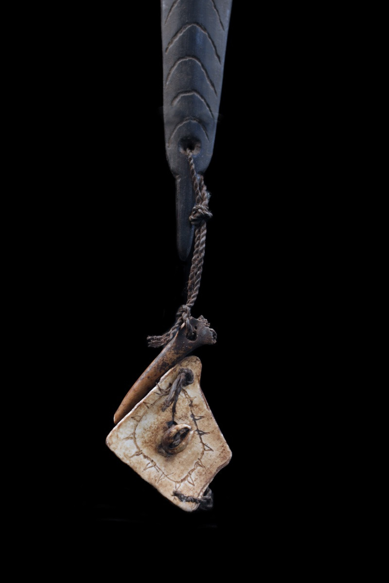 Rhombe, instrument traditionnel, Océanie, art océanien, art tribal, art du pacifique, 29 cm-photo-4