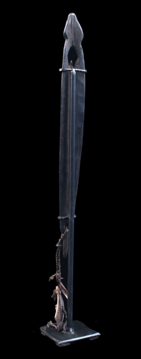 Rhombe, instrument traditionnel, Océanie, art océanien, art tribal, art du pacifique, 29 cm-photo-2