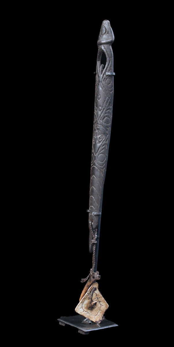 Rhombe, instrument traditionnel, Océanie, art océanien, art tribal, art du pacifique, 29 cm-photo-5