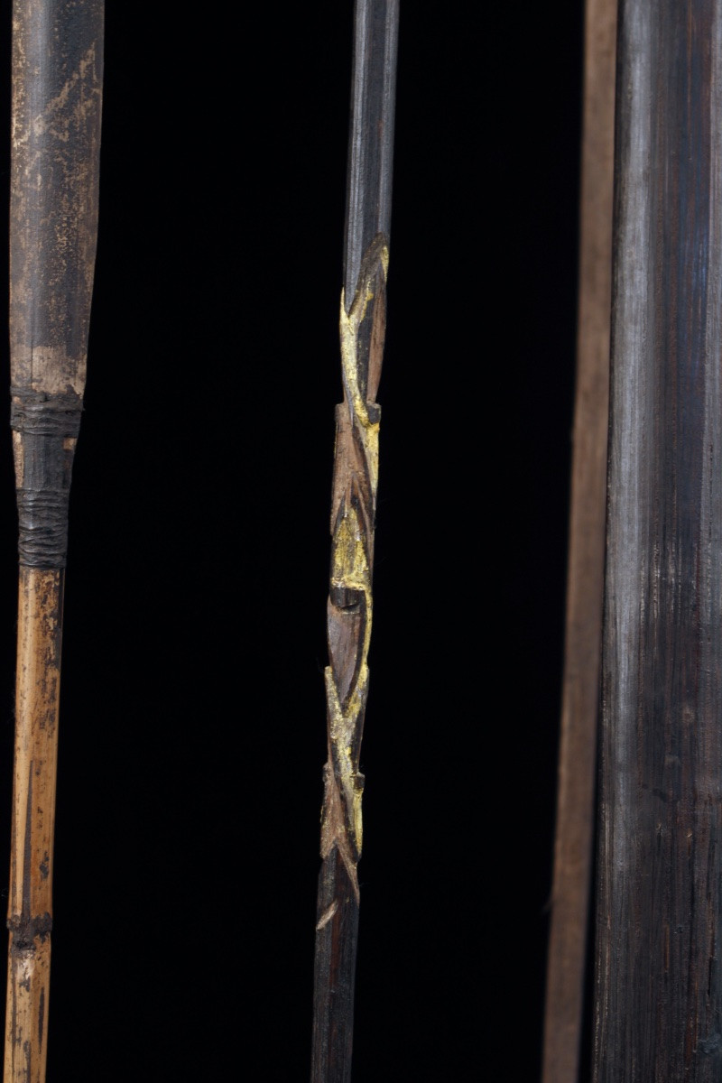 Bow And 6 Arrows, Weapons, Tribal Art, Oceanic Art, Papua New Guinea, Approx. 192 Cm-photo-2