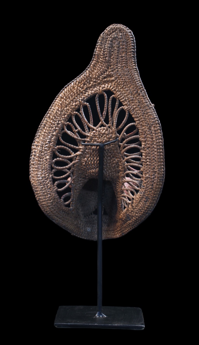 Masque à Igname, Masque, Océanie, Art Premier, Art Océanien, Art Tribal, Vannerie, 32 cm-photo-4