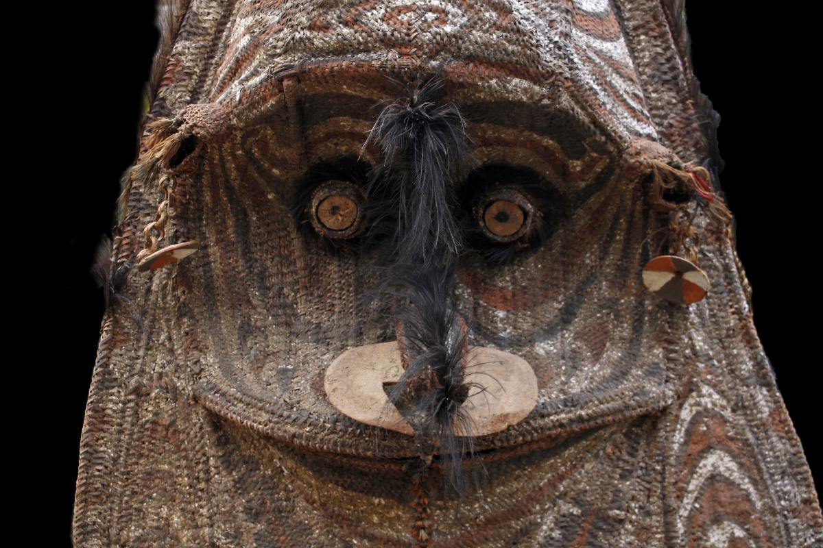 Big Gable Mask, Tribal Art, Papua New Guinea, Oceanic Art, Basketry, 200 Cm-photo-2