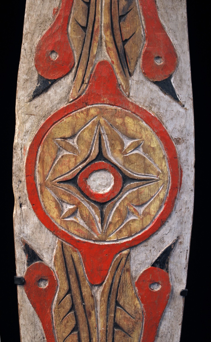 Ceremonial Shield, Oceanic Art, Tribal Art, Primitive Art, Oceania, Sculpture, 130 X 24 Cm-photo-3