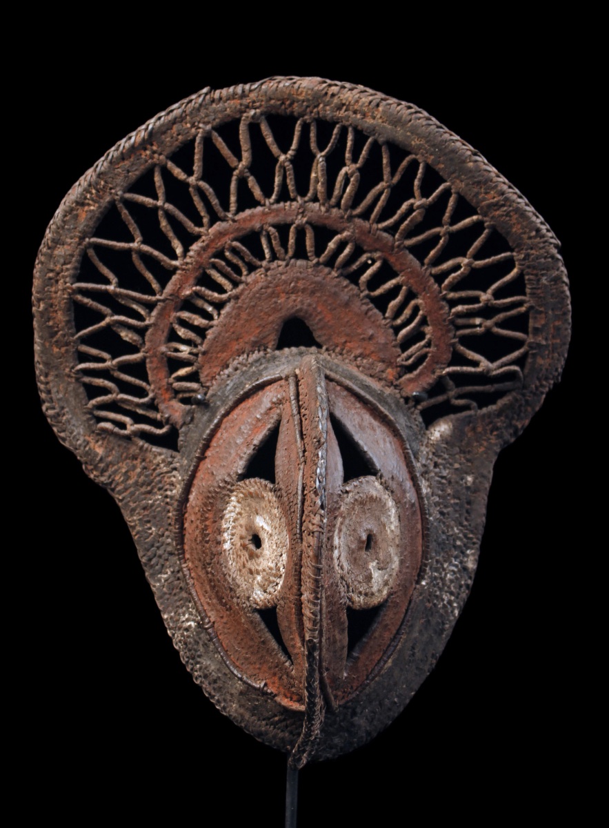 Masque à Igname, Masque, Océanie, Art Premier, Art Océanien, Art Tribal, Vannerie, 24 cm-photo-1