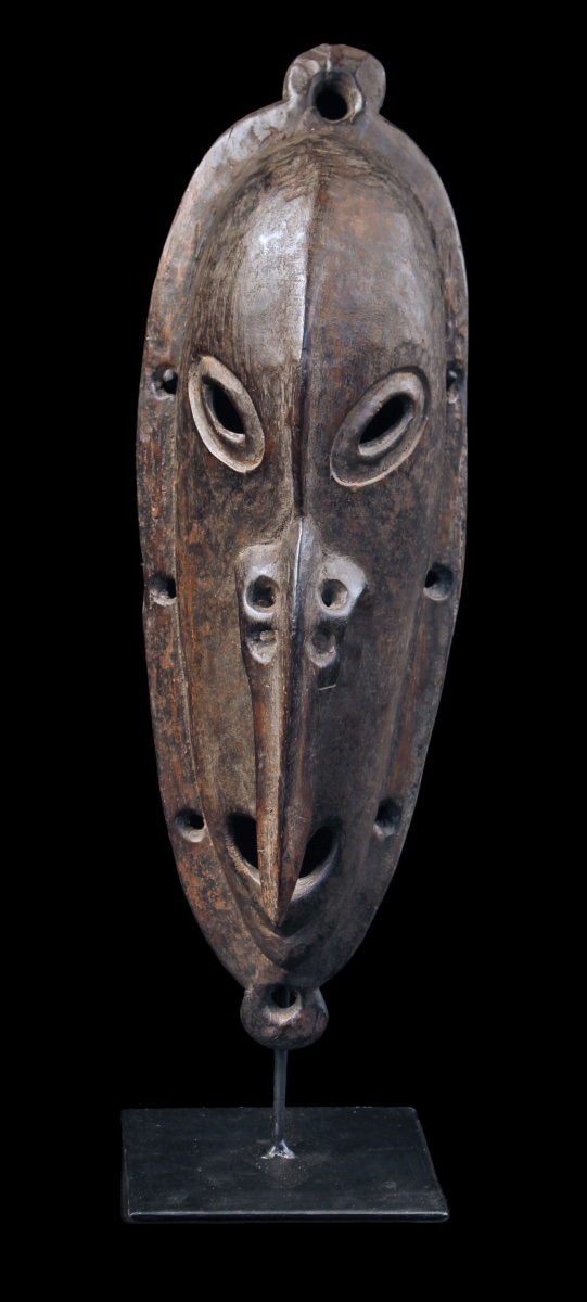 Masque d'ancêtre, Océanie, Arts Premiers, Art Océanien, Art Tribal, Sculpture bois 49 cm-photo-2