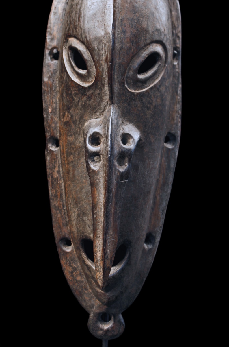 Masque d'ancêtre, Océanie, Arts Premiers, Art Océanien, Art Tribal, Sculpture bois 49 cm-photo-3