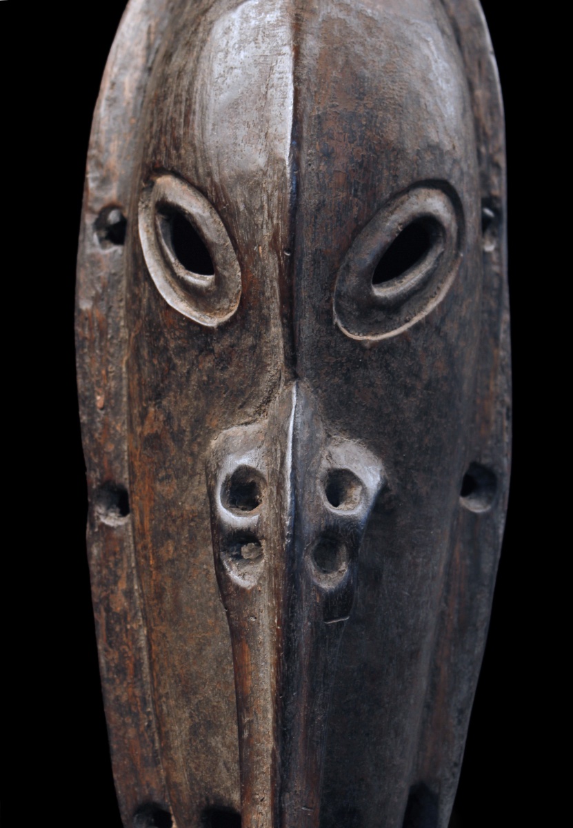 Masque d'ancêtre, Océanie, Arts Premiers, Art Océanien, Art Tribal, Sculpture bois 49 cm-photo-2