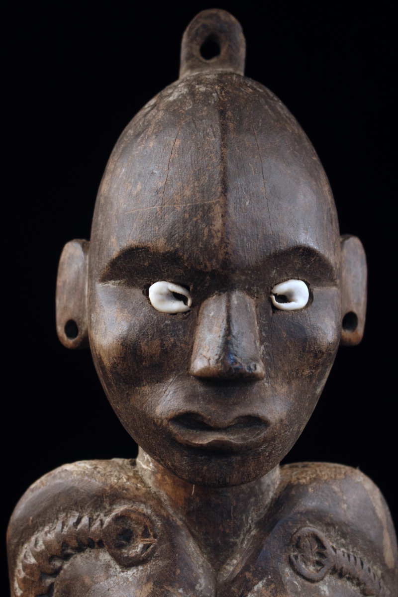 Hanging Hook, Tribal Art, Oceanic Art, Wood Carving, Ancestor Figure, Approx. 67 Cm-photo-2