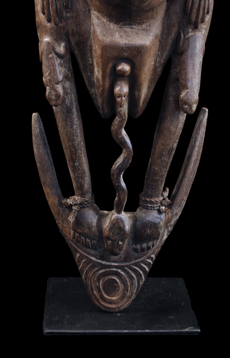 Hanging Hook, Tribal Art, Oceanic Art, Wood Carving, Ancestor Figure, Approx. 67 Cm-photo-4
