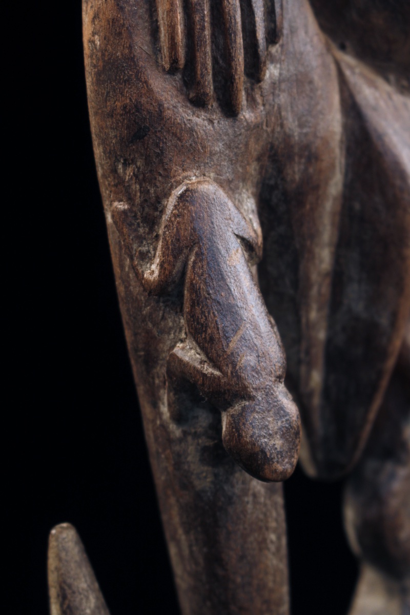 Hanging Hook, Tribal Art, Oceanic Art, Wood Carving, Ancestor Figure, Approx. 67 Cm-photo-4