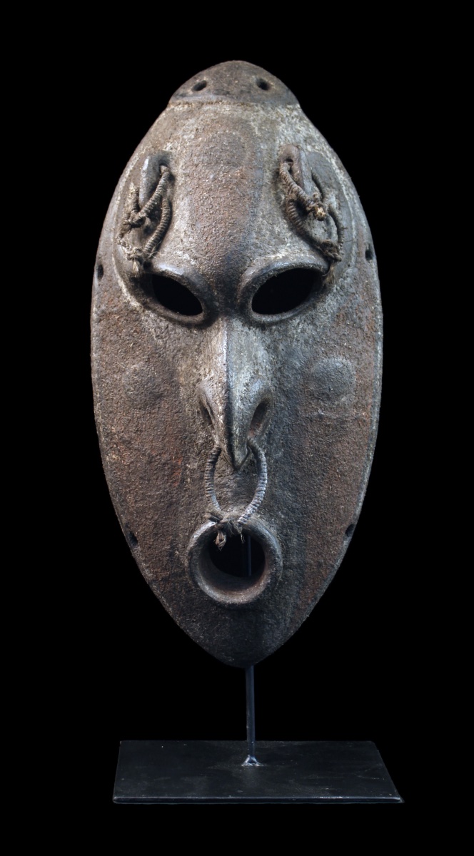 Canoe Shield Mask, Tribal Art, Oceanic Art, Papua New Guinea, 45 Cm-photo-2