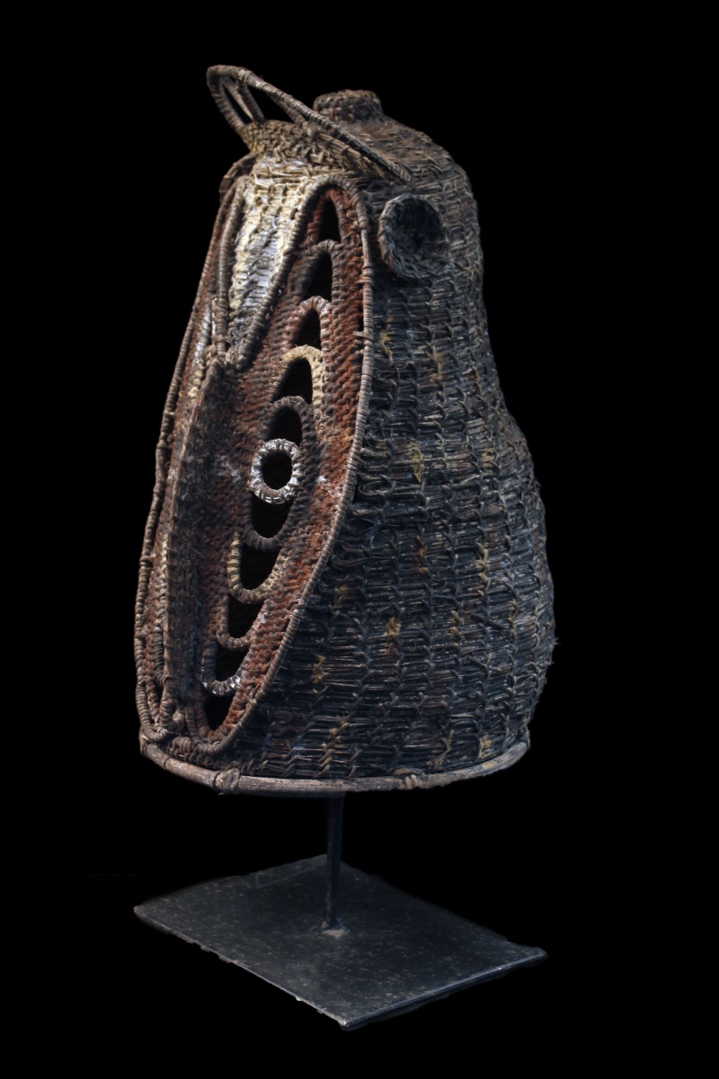 Masque heaume, art tribal , art océanien, Océanie, Papouasie Nouvelle Guinée, 39 cm-photo-4