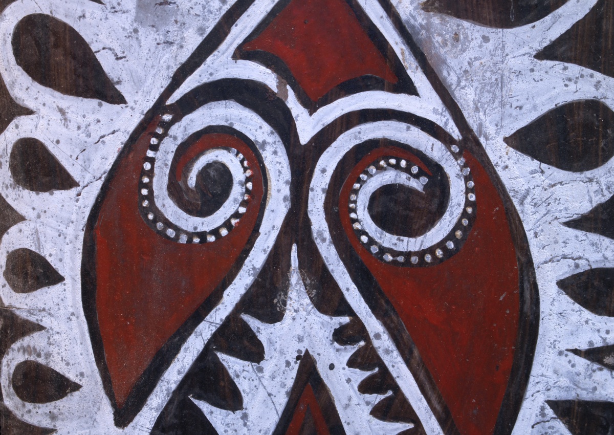 Ecorce Peinte, Art Premier, Art Océanien, Art Tribal, peinture sur écorce, 92 cm-photo-2