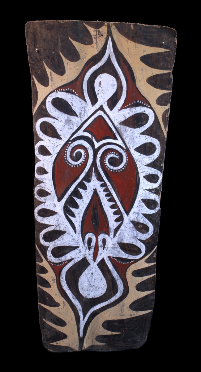 Ecorce Peinte, Art Premier, Art Océanien, Art Tribal, peinture sur écorce, 92 cm