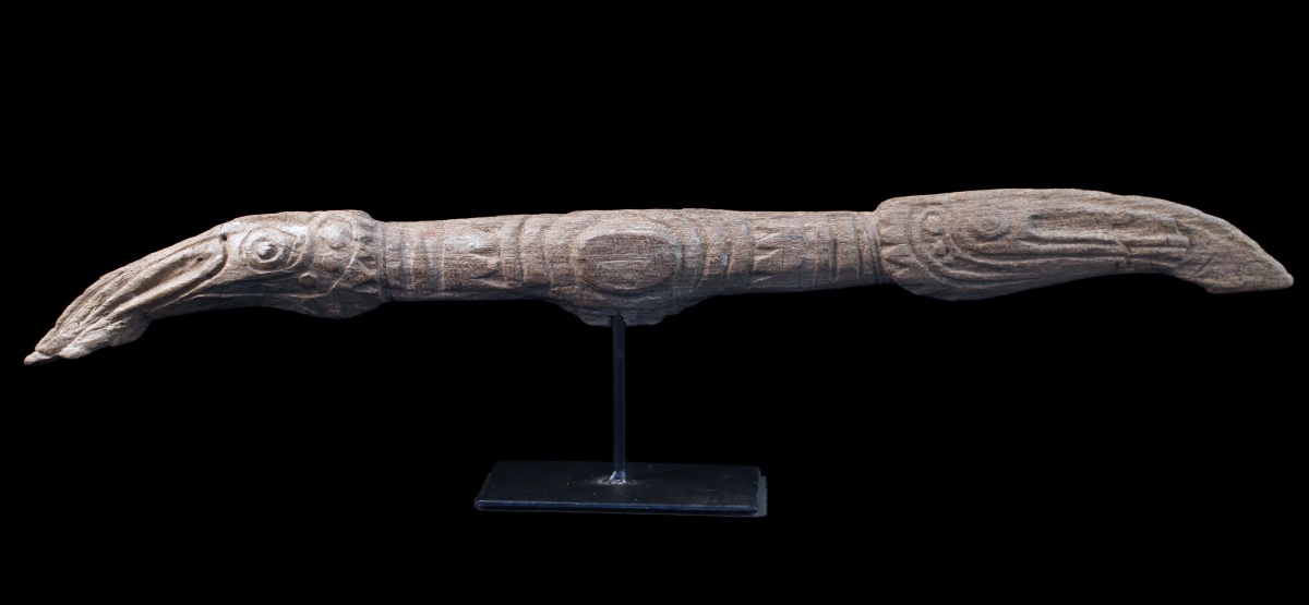 Fragment de tambour à main, Fleuve Sépik, Art Premier, Art Océanien, art tribal, Océanie, 66 cm-photo-2