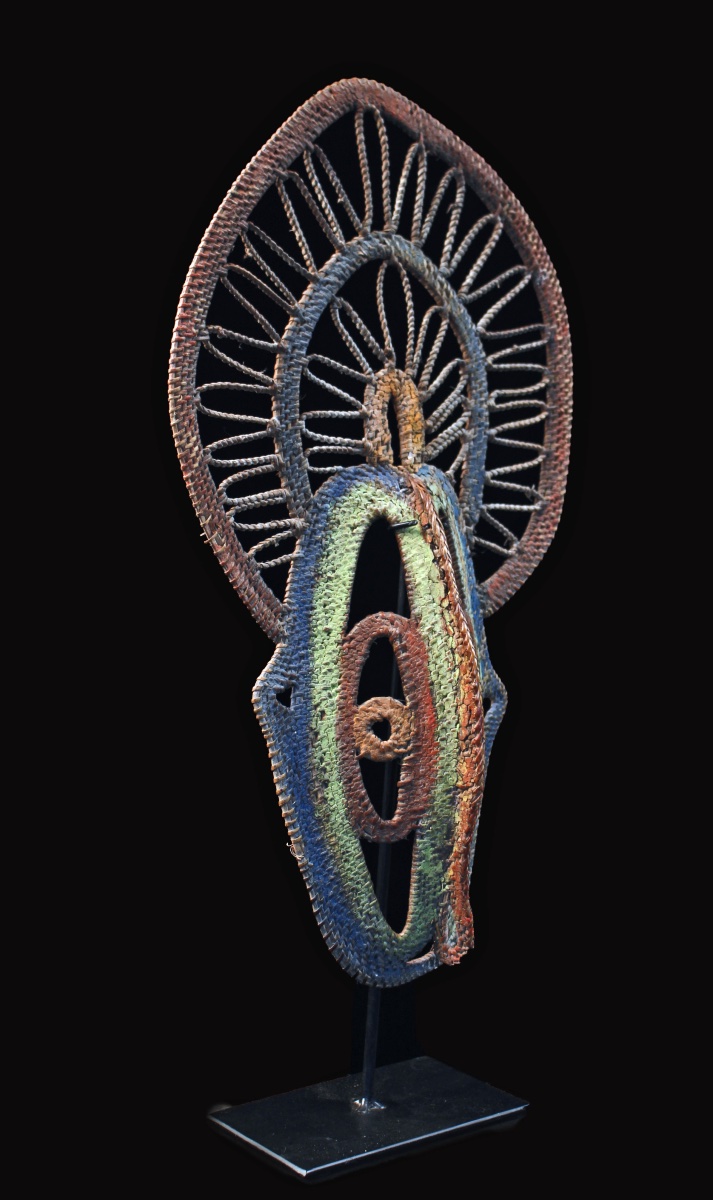 Masque à Igname, Masque, Océanie, Art Premier, Art Océanien, Art Tribal, Vannerie, 46 cm-photo-3