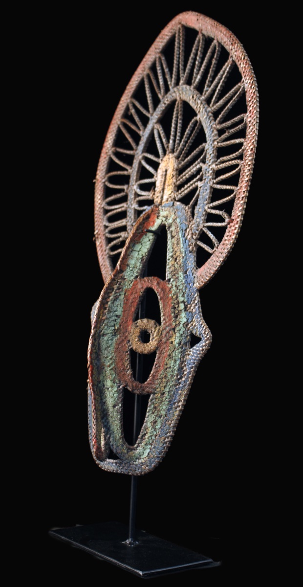 Masque à Igname, Masque, Océanie, Art Premier, Art Océanien, Art Tribal, Vannerie, 46 cm-photo-5