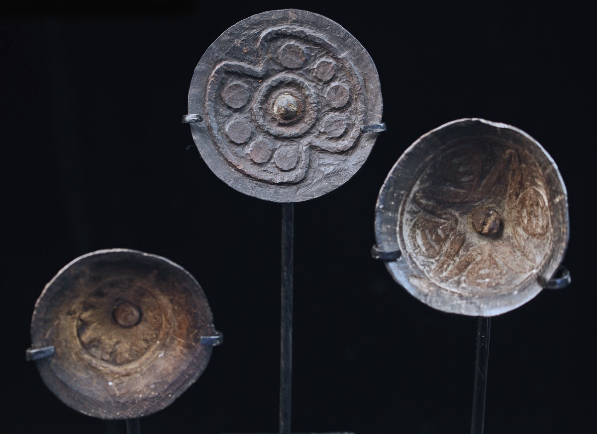 Set Of 3 Ritual Spinning Tops, Oceanic Art, Tribal Art, Oceania, Papua New Guinea-photo-2