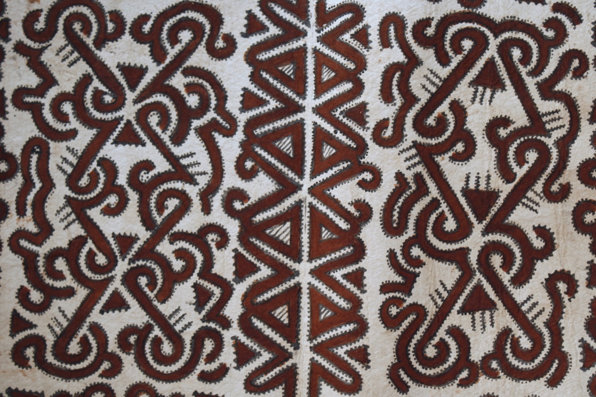 Tapa, Art Océanien, Art Tribal, Arts Premiers,  Océanie, étoffe traditionnelle, 66 x 54 cm-photo-2