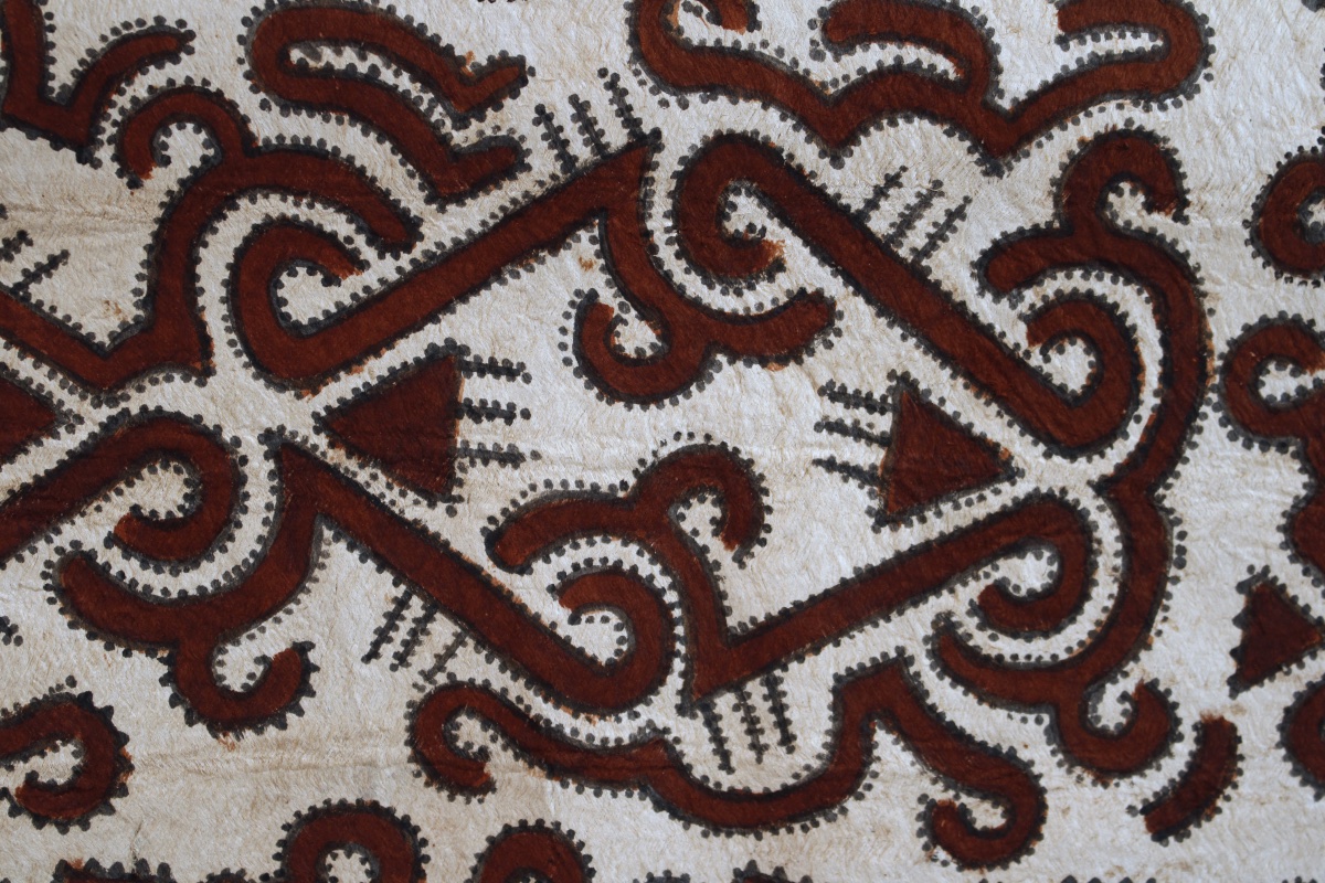 Tapa, Art Océanien, Art Tribal, Arts Premiers,  Océanie, étoffe traditionnelle, 66 x 54 cm-photo-3
