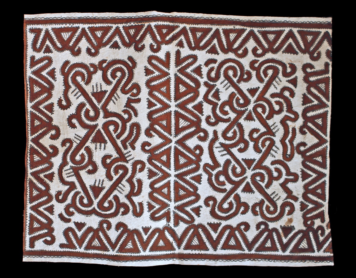 Tapa, Art Océanien, Art Tribal, Arts Premiers,  Océanie, étoffe traditionnelle, 66 x 54 cm