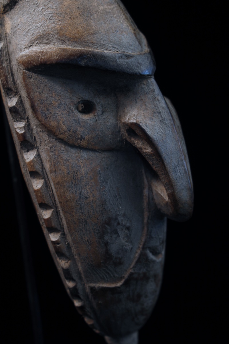 Masquette amulette, Masque, Océanie, Art Premier, Art Océanien, Art Tribal, 18 x 6 cm-photo-2