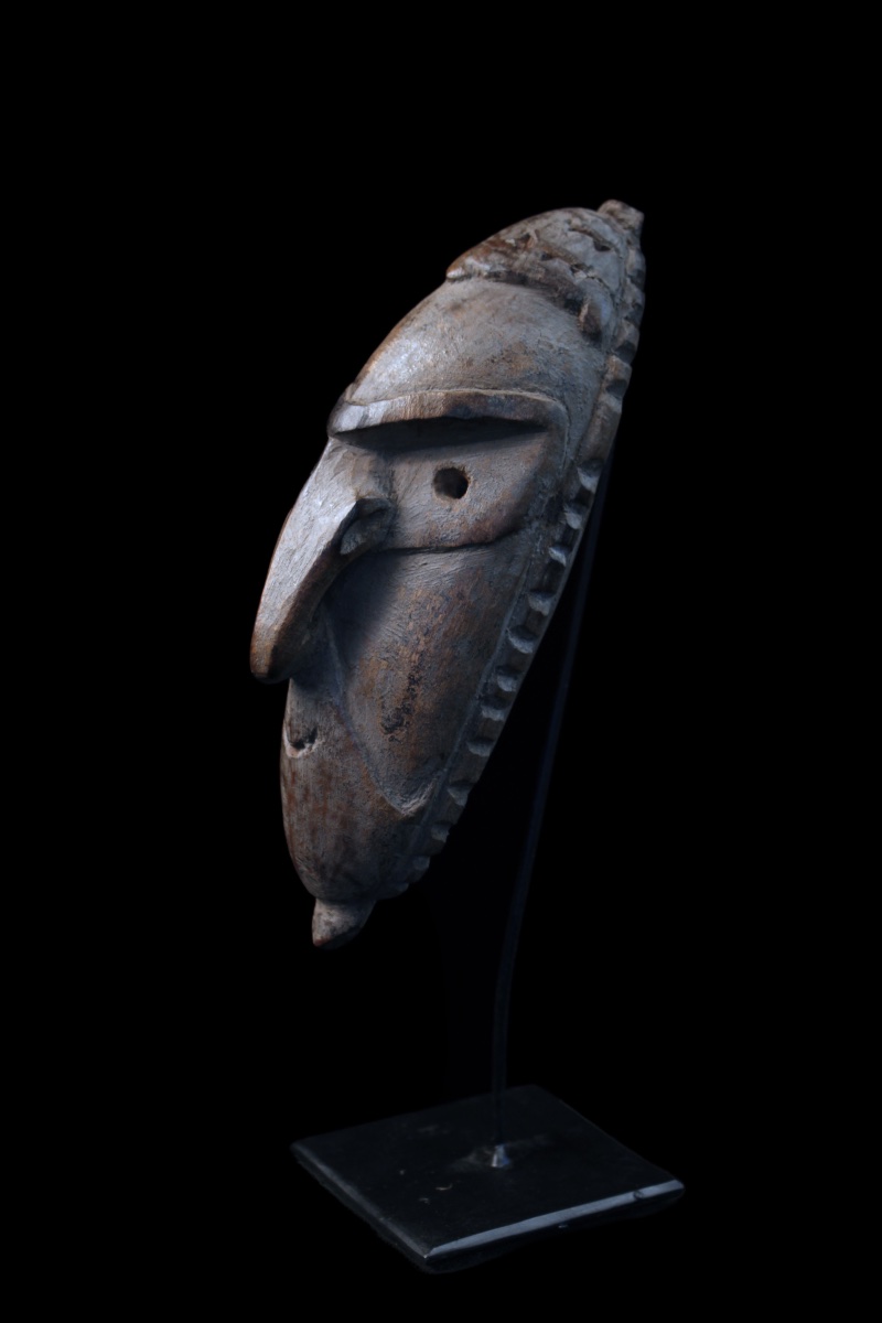Masquette amulette, Masque, Océanie, Art Premier, Art Océanien, Art Tribal, 18 x 6 cm-photo-4