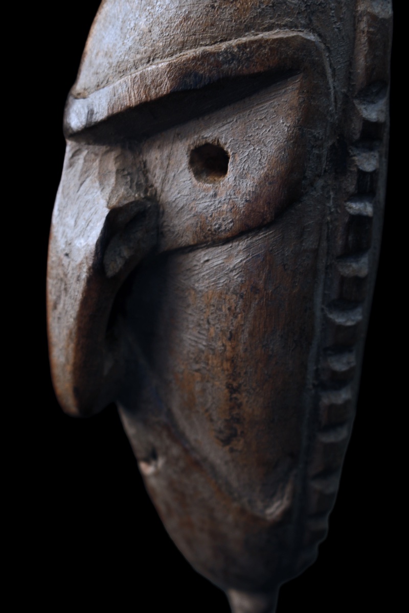 Masquette amulette, Masque, Océanie, Art Premier, Art Océanien, Art Tribal, 18 x 6 cm-photo-7