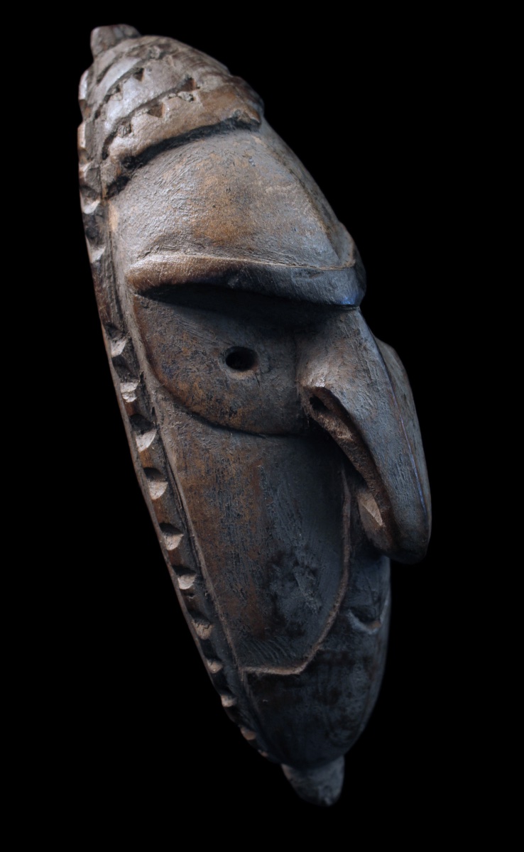 Masquette amulette, Masque, Océanie, Art Premier, Art Océanien, Art Tribal, 18 x 6 cm