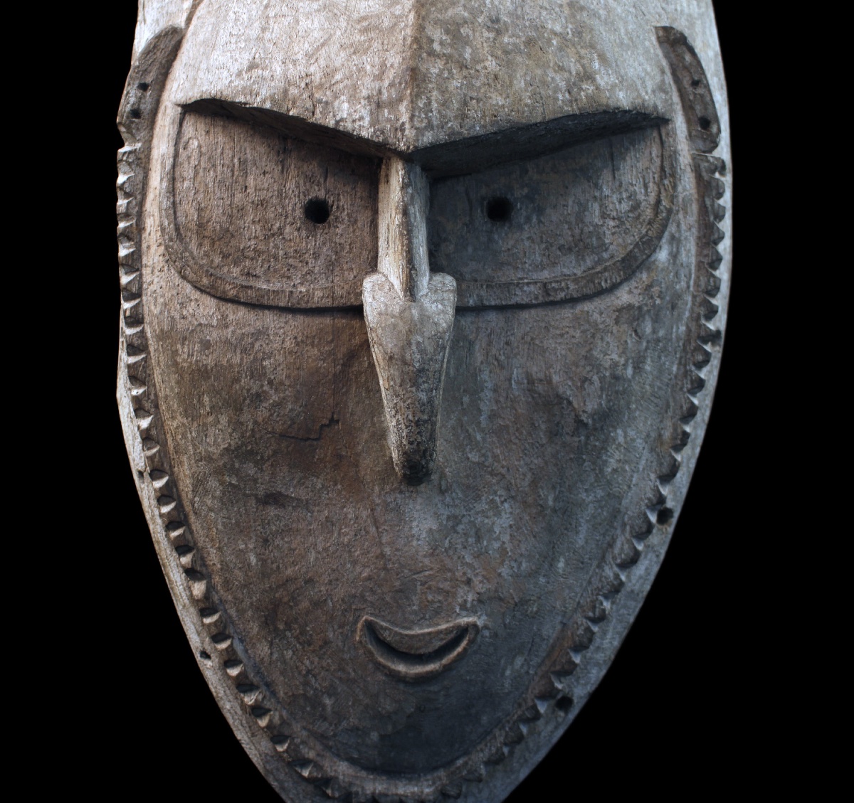Masque d'ancêtre, Océanie, Arts Premiers, Art Océanien, Art Tribal, Sculpture bois 51 cm-photo-2